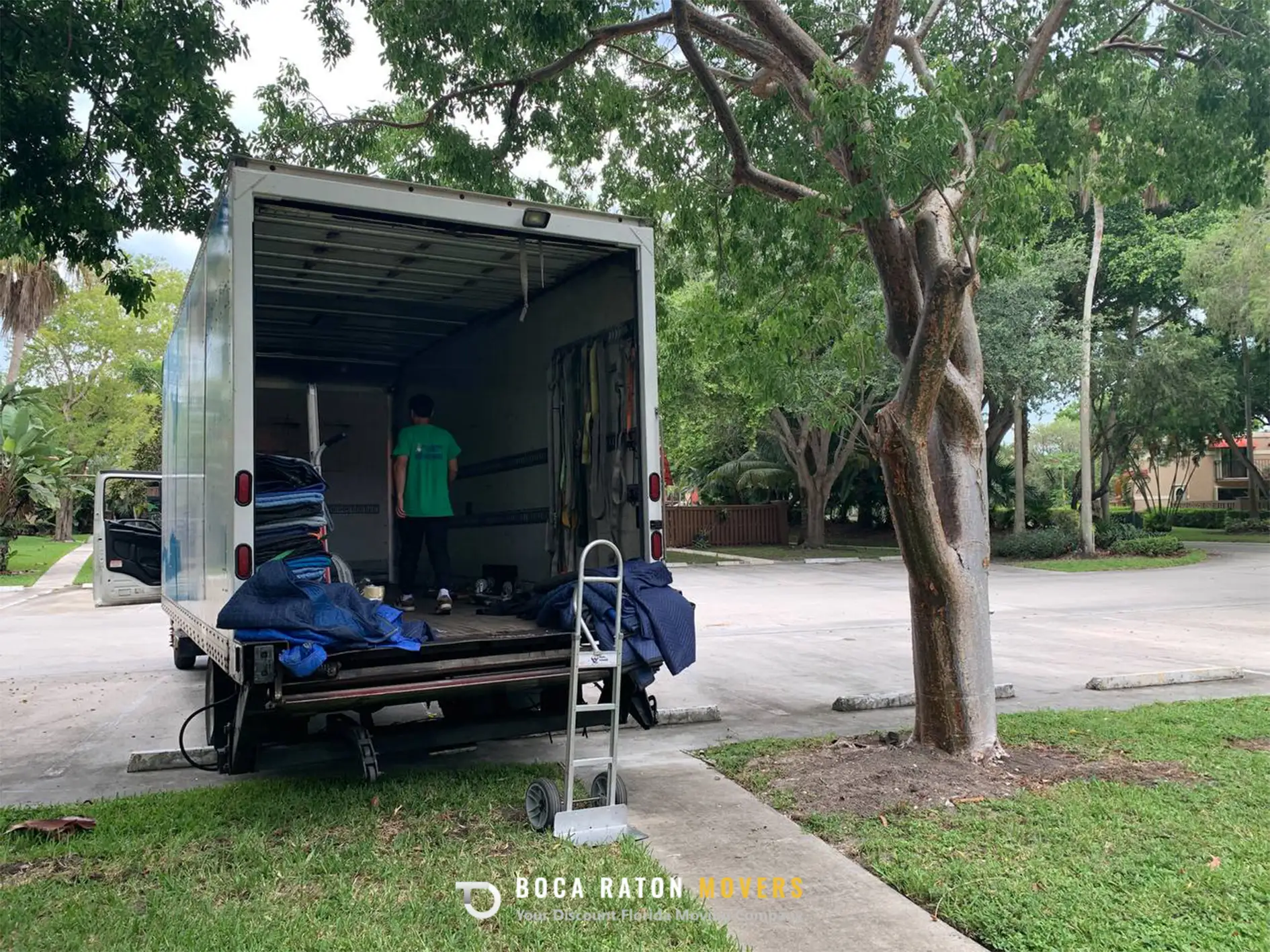 Boca Raton Movers Team Member Prepare Truck for Relocation and Loading