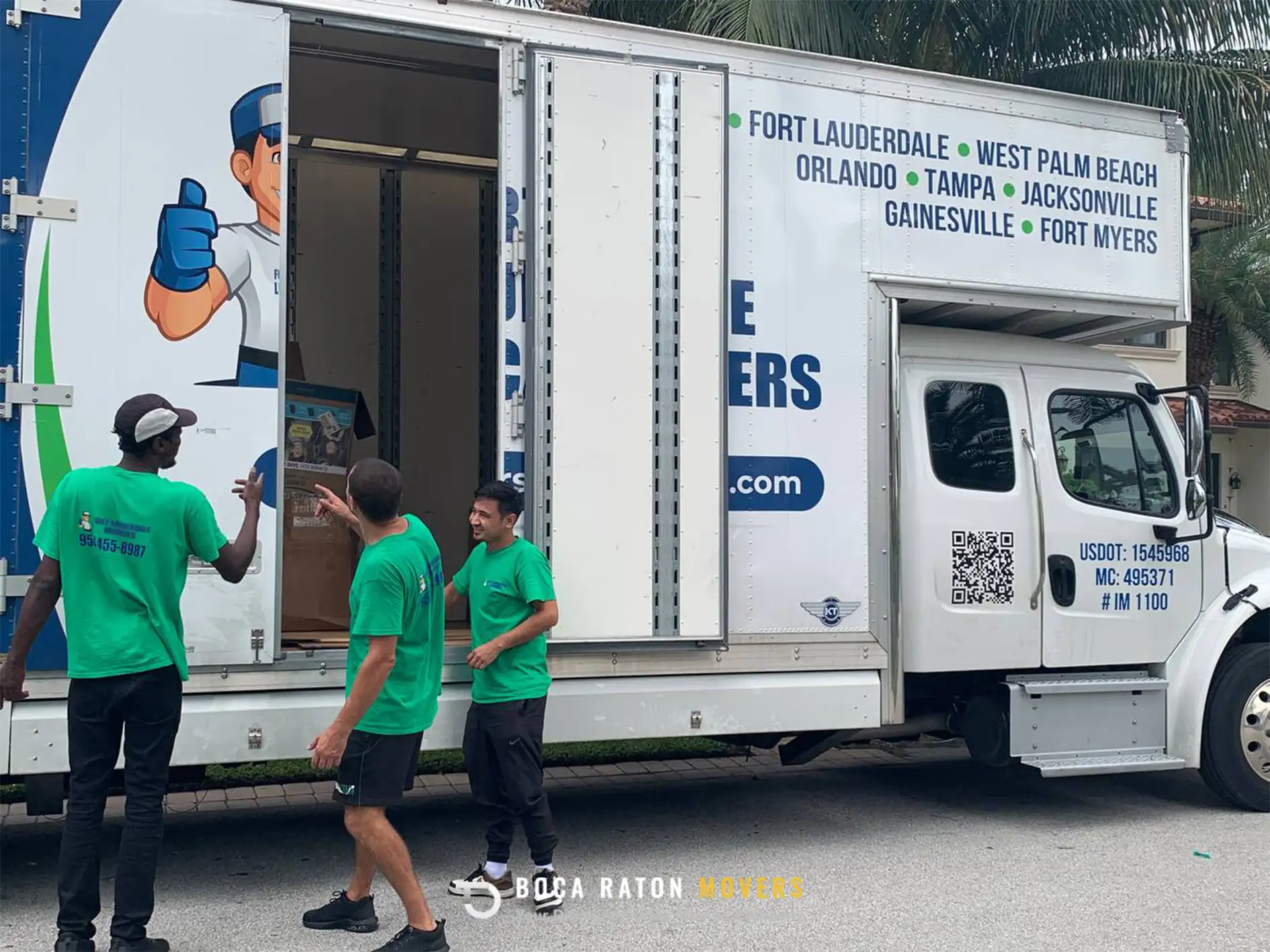 Boca Raton Movers Team Members Prepare Truck for Relocation and Loading